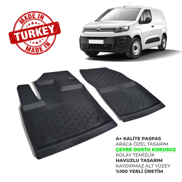 Citroen Berlingo Havuzlu Paspas 2019 2020 2021 2022 2023 Ön İki Parça